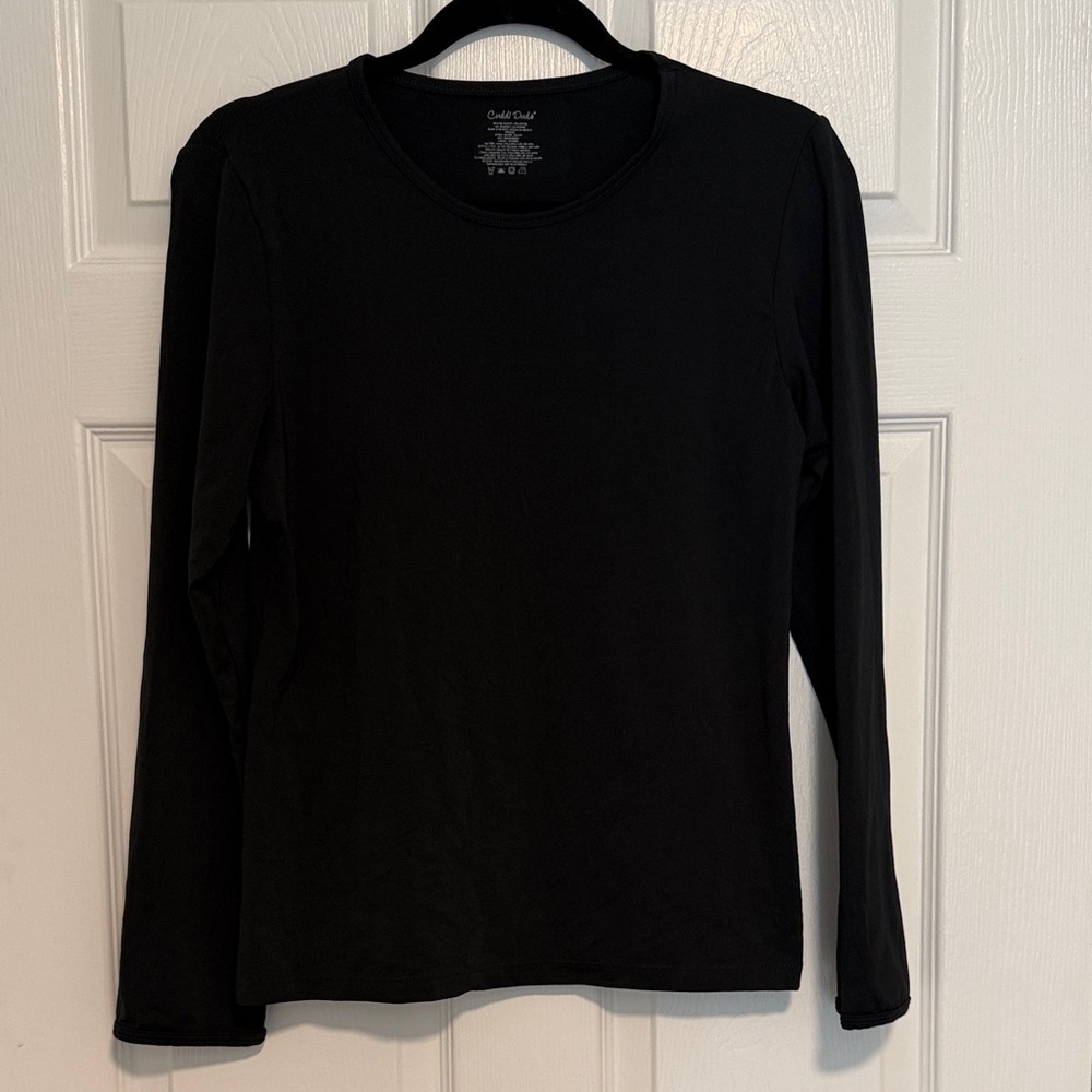 Cuddl Duds Black Long Sleeve Base Layer Top